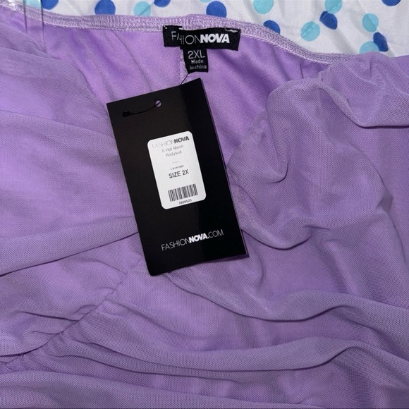 Fashion Nova Hot Mesh Lavender Purple Bodysuit - Picture 3 of 3